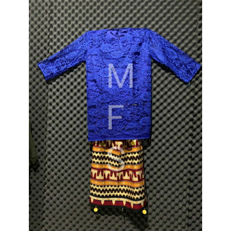 SETELAN BAJU BIRU ADAT LAMPUNG/FASHION SHOW/FESTIVAL BUDAYA/TARI LAMPUNG