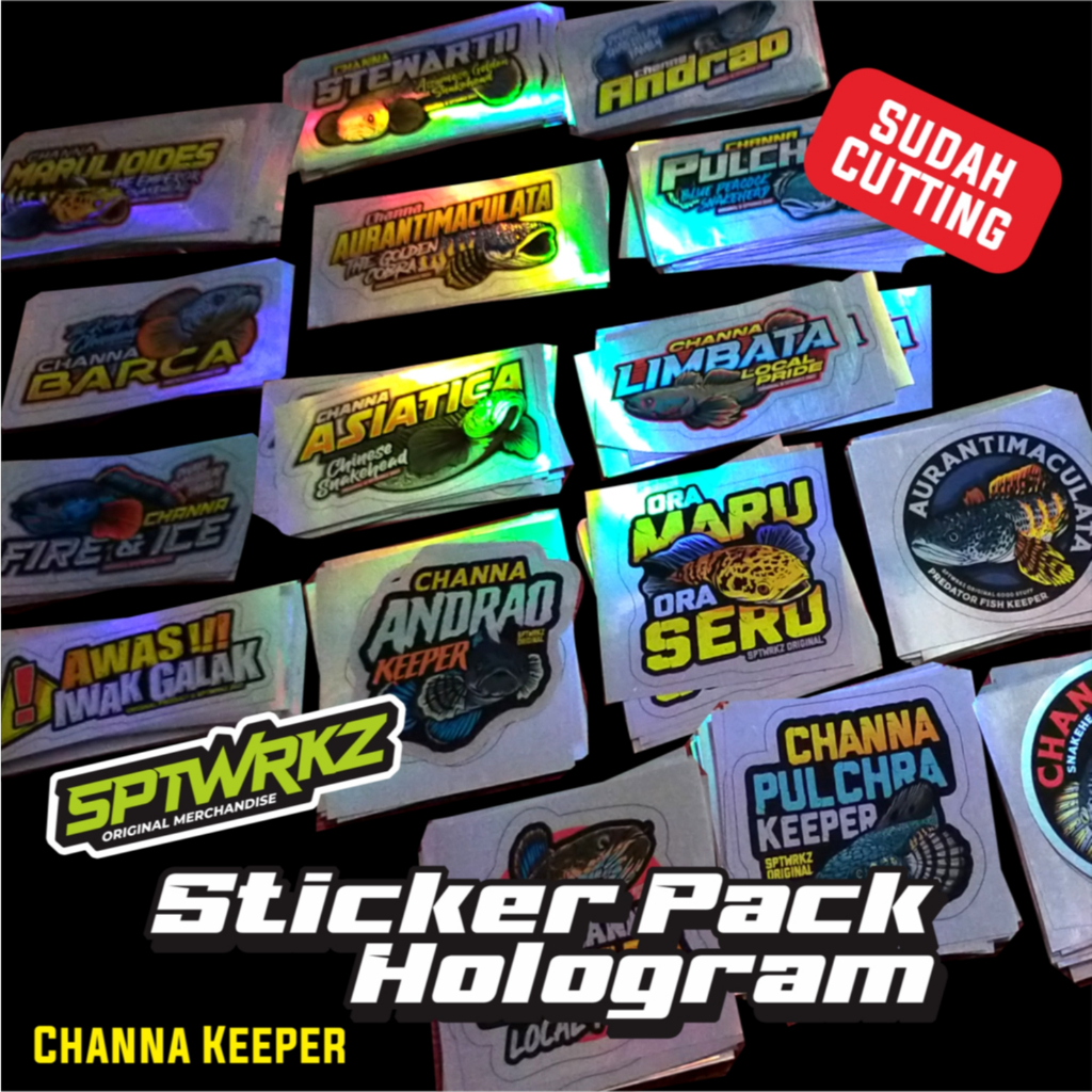 

Stiker hologram channa, stiker channa, stiker akuarium, channa stiker