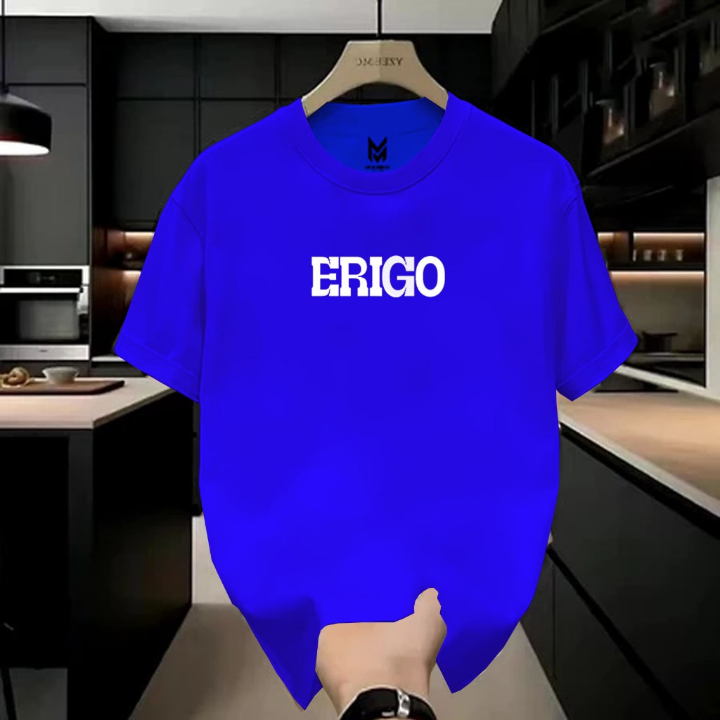 COD Baju Kaos Keren Kaos Distro Motif Erigo Text Putih Premium Quality Kaos Cotton Combed 24s Lengan