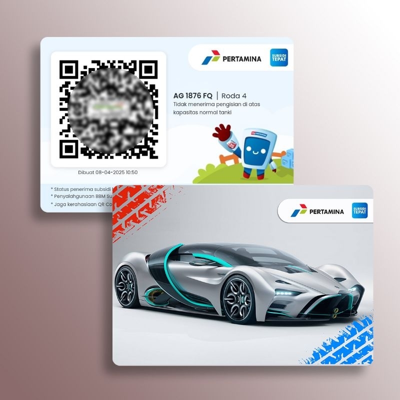 

CETAK BARCODE MY PERTAMINA BAHAN PVC CARD 2 SISI