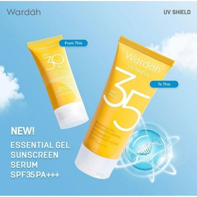 Wardah UV Shield SPF 35+ Essential Gel Sunscreen / sunblock / wardah