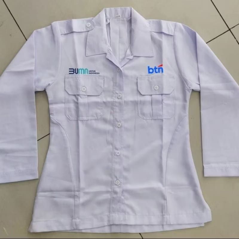Kemeja Kerja Bank BTN Baju Pdh BTN Wanita Seragam Kerja Putih Wanita