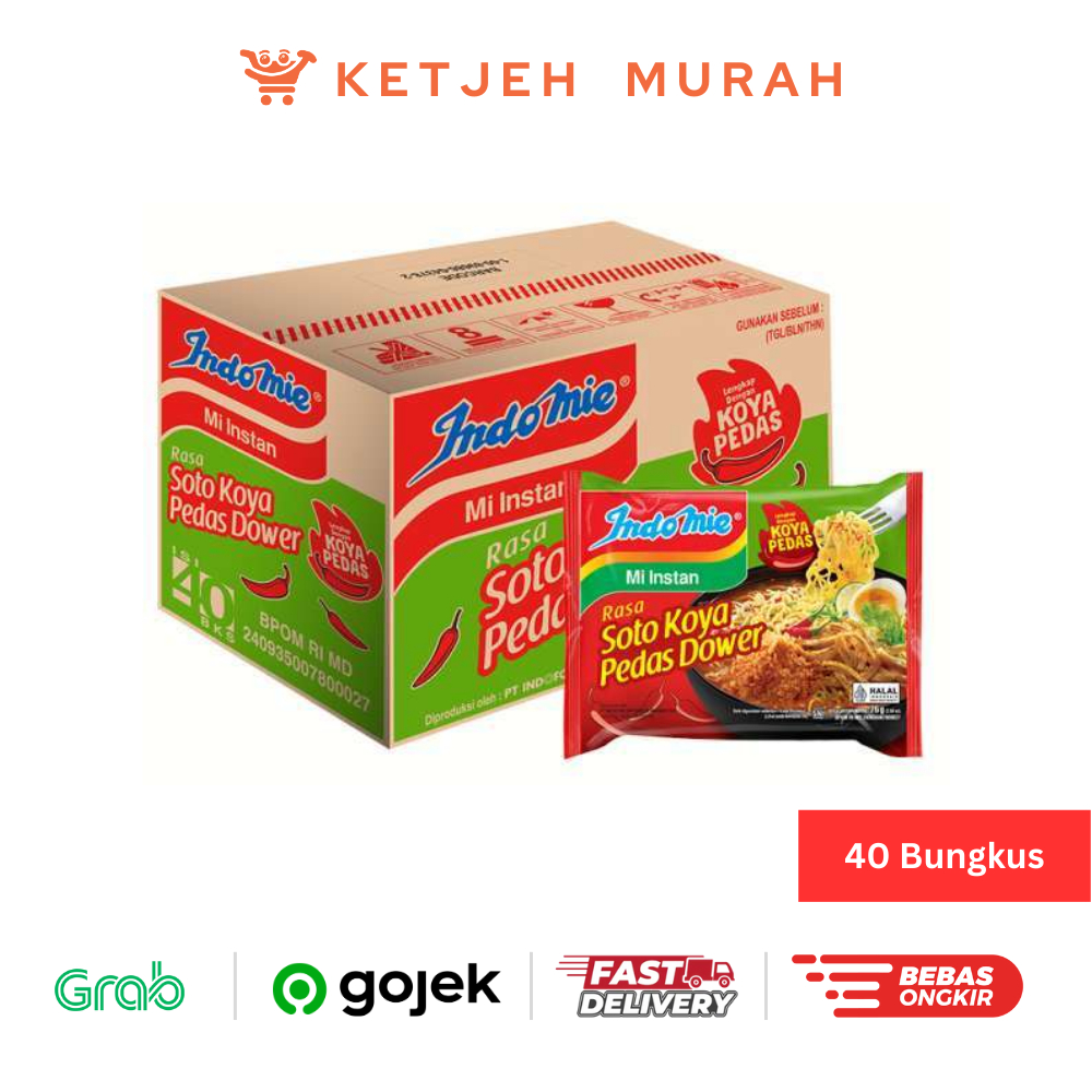 

Indomie Rasa Soto Koya Pedas Dower 1 Dus isi 40 Bungkus