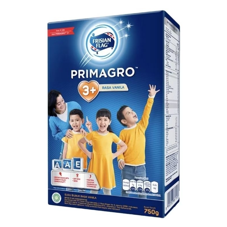 

Frisian Flag Primagro 3+ Vanila 750 g Susu Pertumbuhan Anak 4-6 Tahun