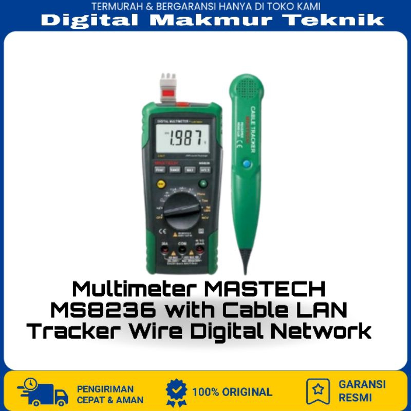 Multimeter MASTECH MS8236 with Cable LAN Tracker Wire Digital Network