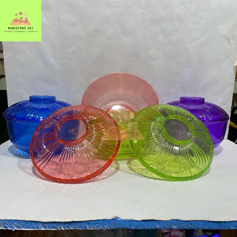 6Pcs Mangkok Tutup Plastik / Mangkok tutup Murah / Mangkok Tutup allware / Mangkok Tutup Warna / Man