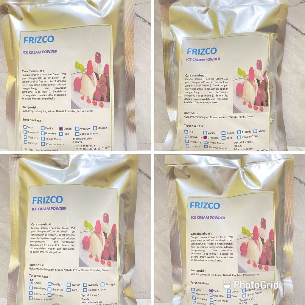 

Frizco Ice Cream Powder KEMASAN 250gr/BUBUK ES KRIM INSTAN