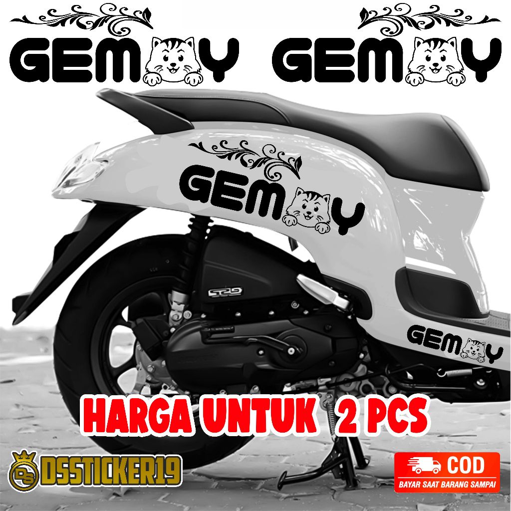 Sticker Cutting Gemoy Stiker Scoopy Hologram Vinyl  motorcycle
