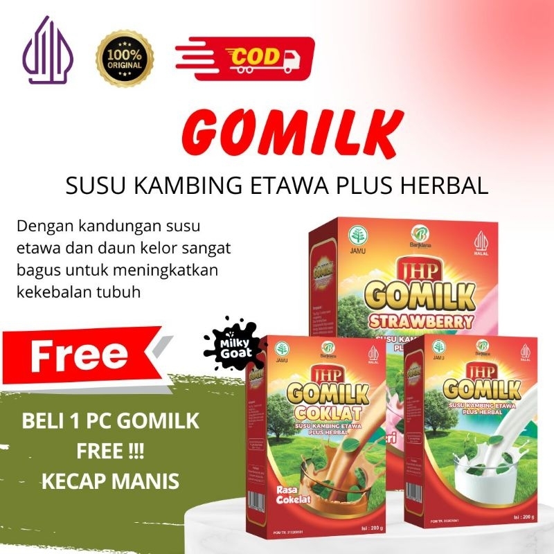 

[COD & GARANSI] [BELI 1 GRATIS KECAP MANIS] GOMILK susu kambing etawa 200gr