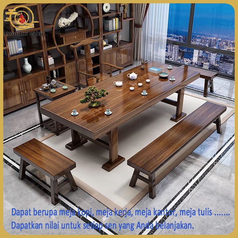 Meja teh kayu ek / meja teh kayu solid / meja teh Cina baru / meja teh rumah kantor/meja kerja/meja 