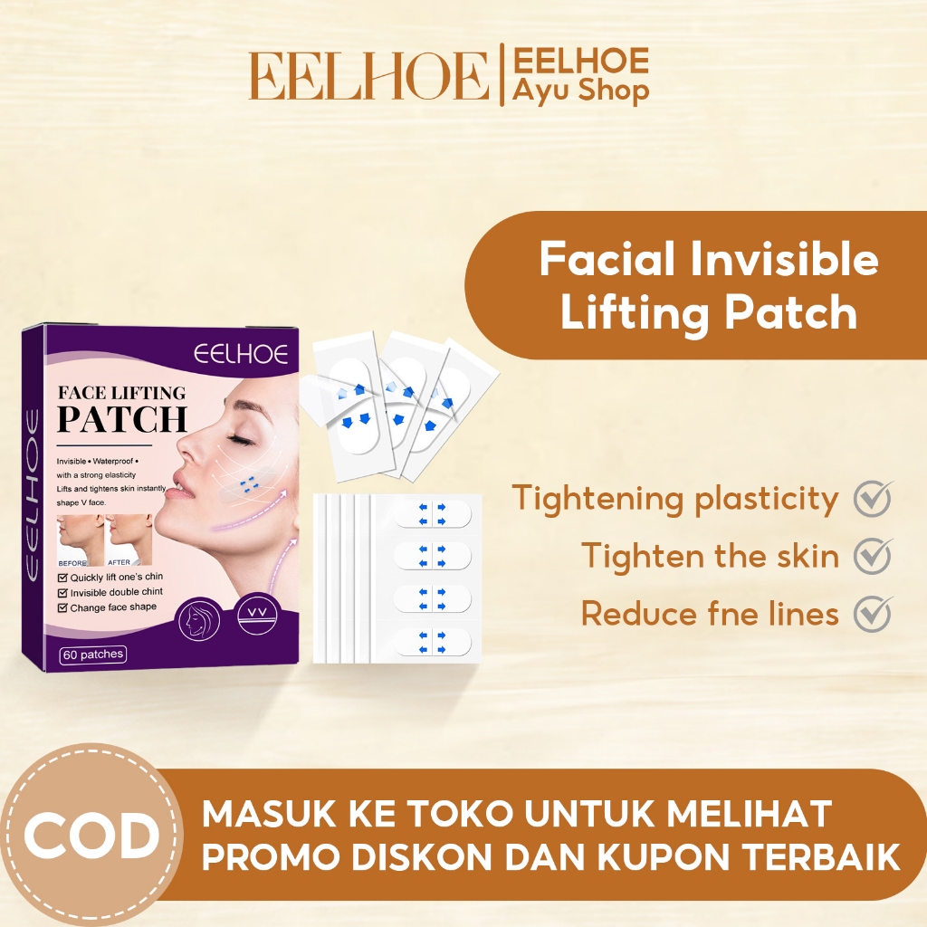 EELHOE Face Lifting Patch 60pcs Waterproof V Face Makeup Adhesive Tape Invisible Breathable Lift