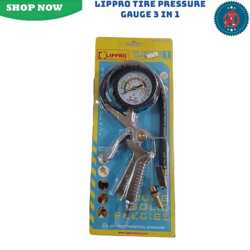 Lippro Tire Pressure Gauge 3 In 1 Lippro Inflator Lippro 3 fungsi.