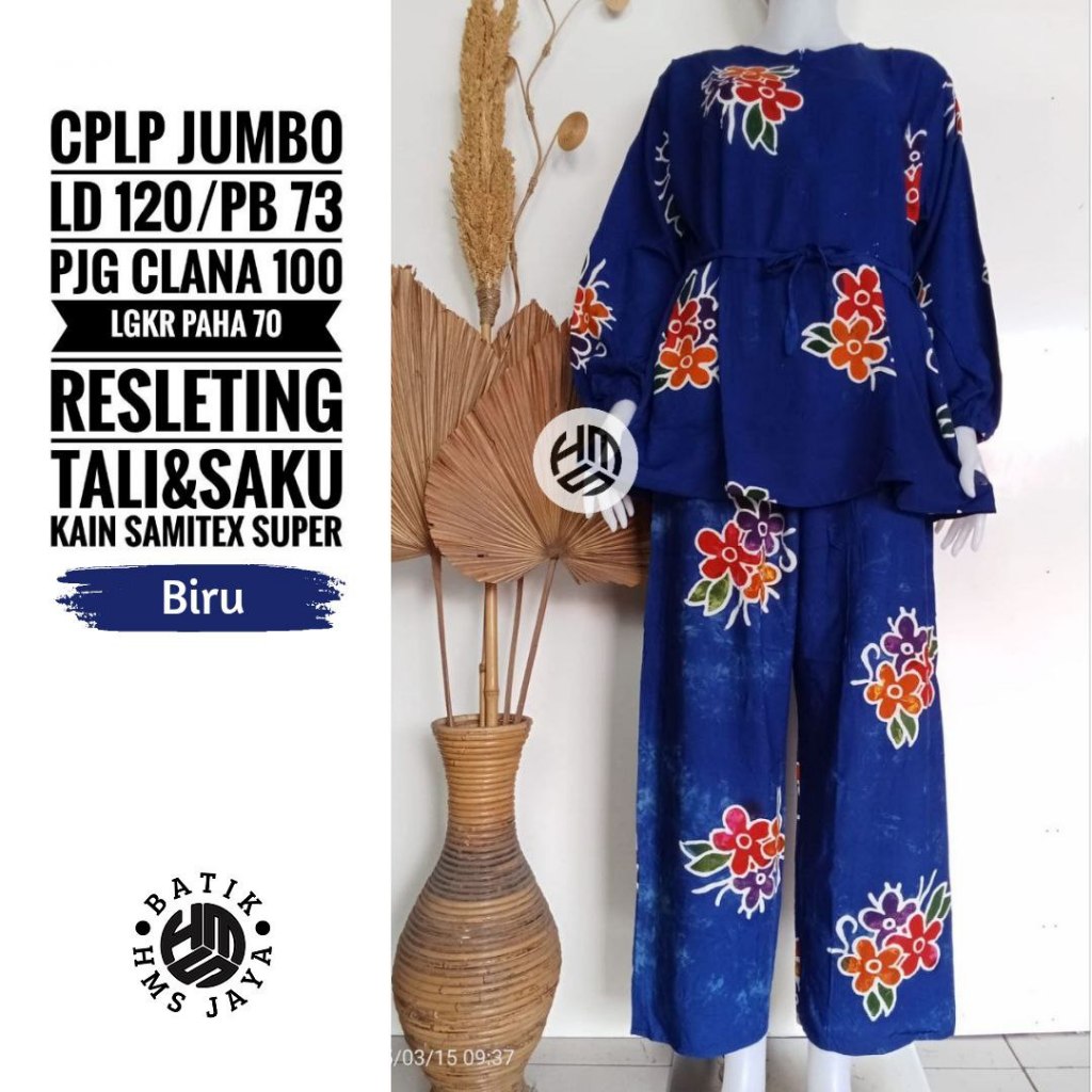 CPLP JUMBO / Setelan Batik Lengan Panjang Jumbo / Batik Cap Batik Pekalongan Adem Nyaman Cantik