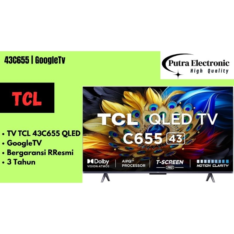 TCL 43inch Google TV 43Q655 TCL 43 QLED 43Q655  4K UHD QLED