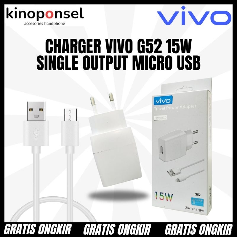 Charger Hp 1Set Vivo G52 15W Single USB Port Micro USB | Travel Charger Original Micro USB Fast Char