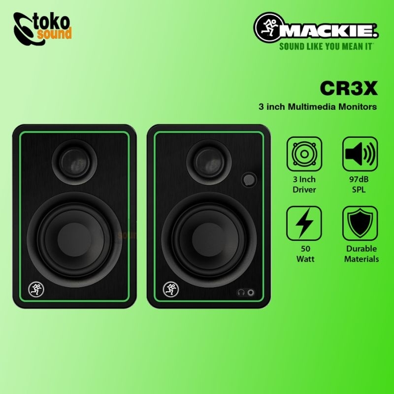 SPEAKER MONITOR MACKIE CR3-X SPEAKER FLAT STUDIO MONITOR HOME RECORDING ORIGINAL MACKIE CR3X CR3 X