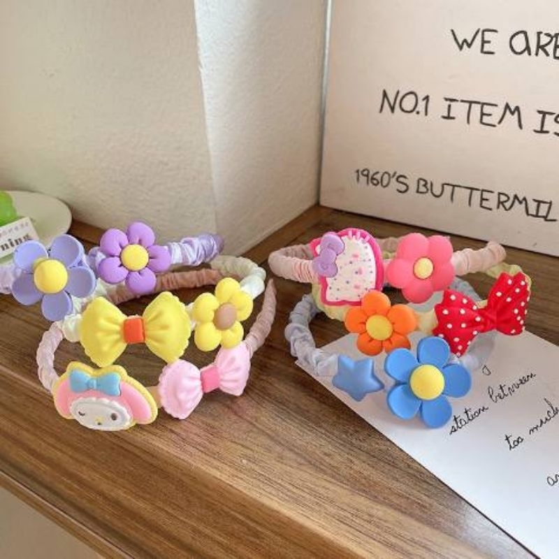 PREMIUM BANDO SCRUNCHIE RUFFLE ALA KOREA - Bandana Kerut Korea - Matte Scrunchie Velvet Headband