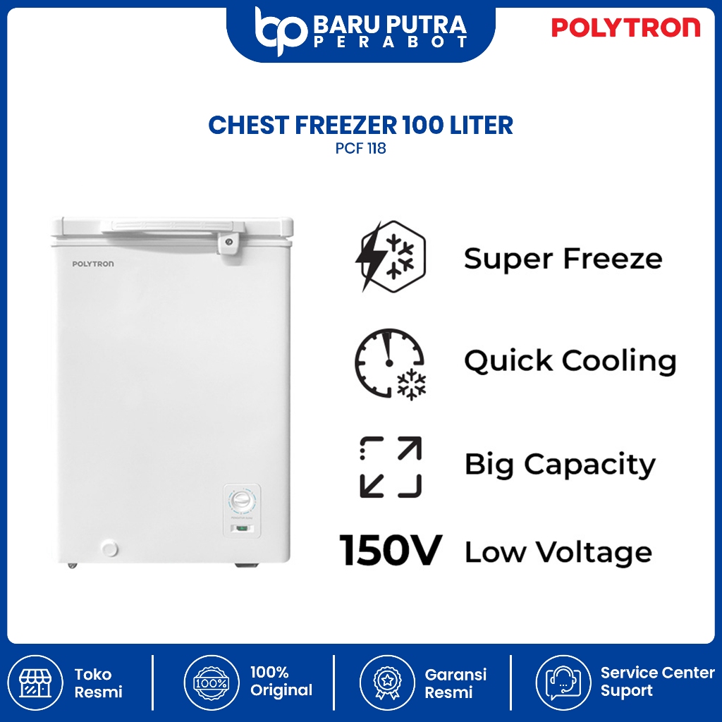 POLYTRON Chest Freezer 100 Liter PCF 118