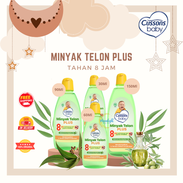 Cussons Baby Telon Oil Minyak Telon Oil Plus 8 Hours Protection Anti Nyamuk 60ml / 90ml / 150ml