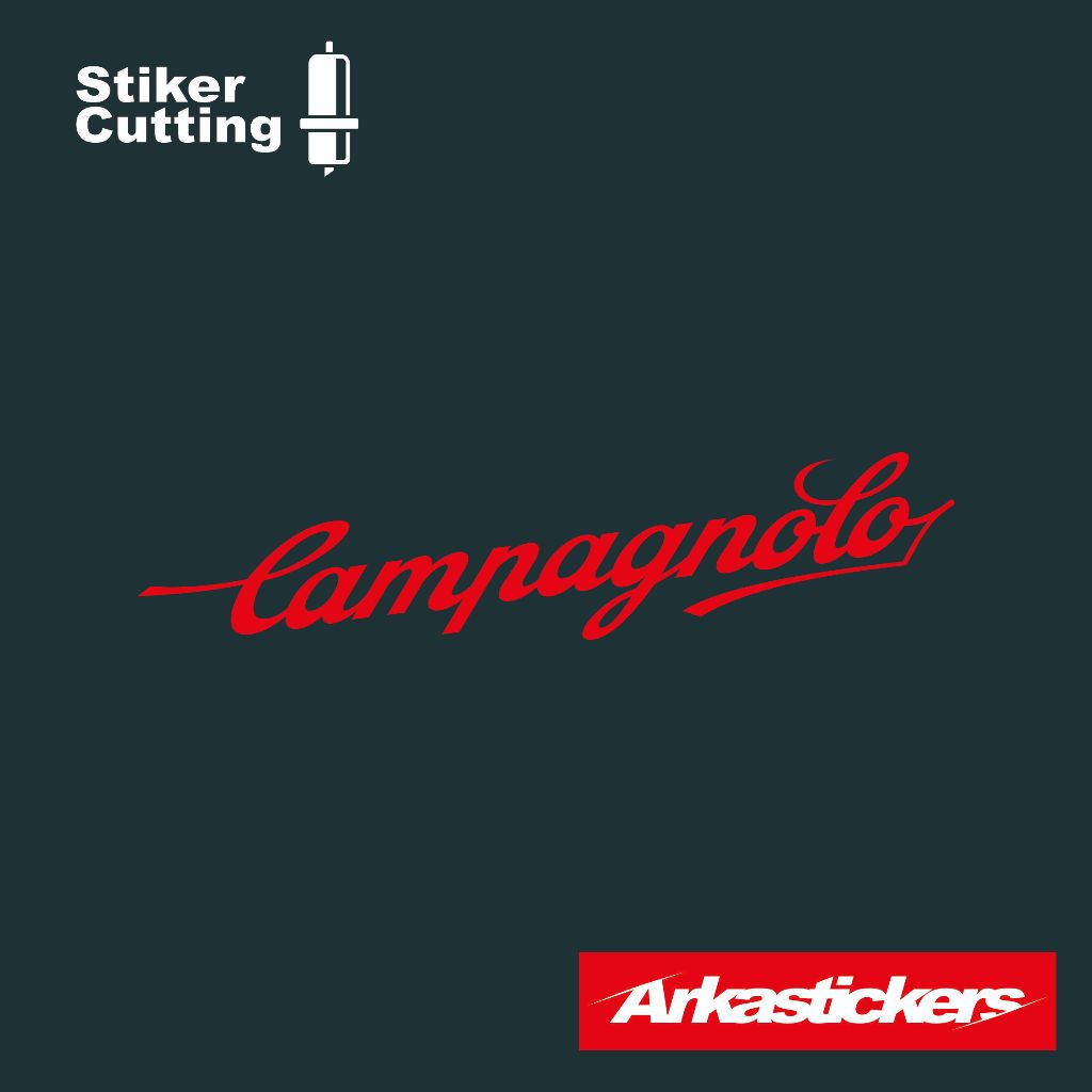 Cutting Sticker CAMPAGNOLO untuk Motor Mobil Helm dll bisa menyala apabila terkena cahaya - Stiker C