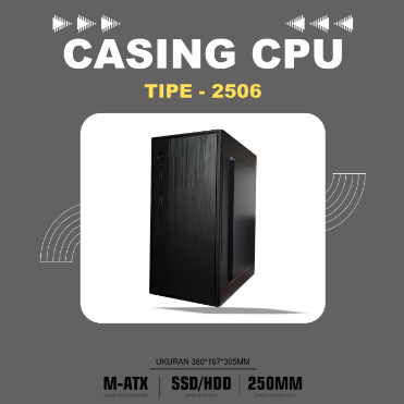 CASING CPU CASING PC 2506 M-ATX Tower Pc Case 1PCS BLACK MATE FREE FAN RGB 1 PCS