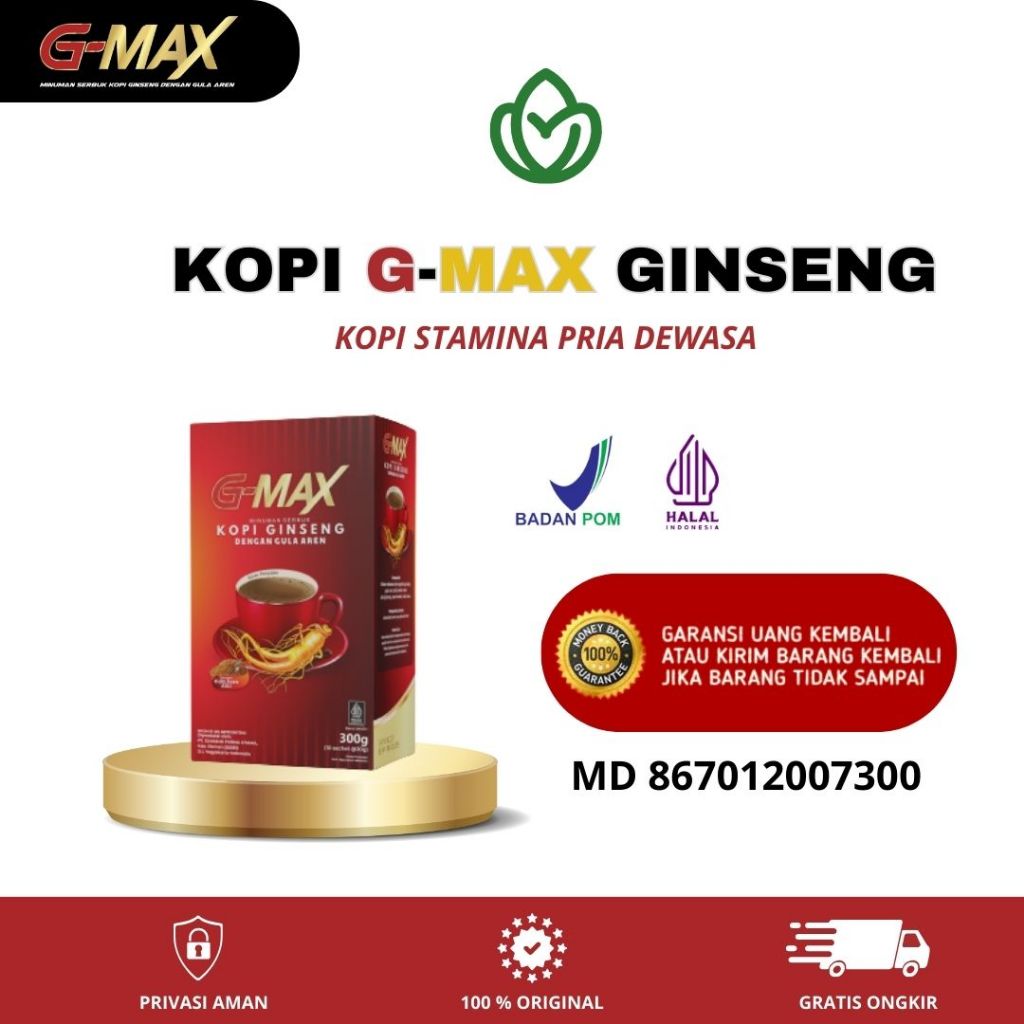 

KOPI G-MAX ORIGINAL BPOM 1 BOX ISI 10 SACHET HALAL & AMAN