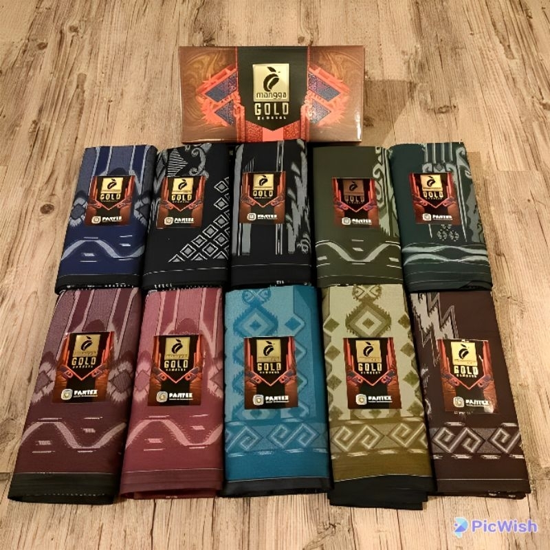 Sarung Tenun Mangga Gold Kembang Dewasa,Sarung Pria