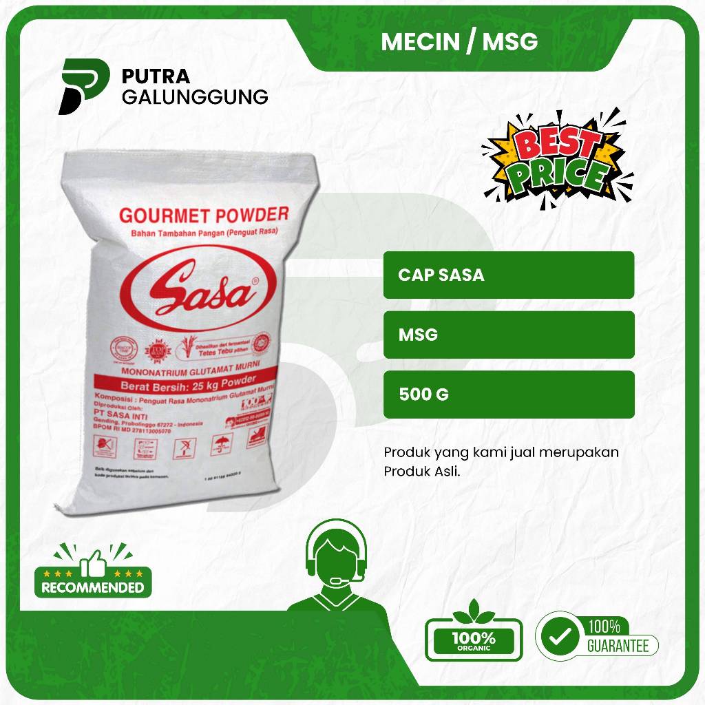 

MSG SASA / MECIN / MECIN MURAH / SASA MSG / MSG SASA CURAH KEMASAN 1 KG / 500 G MURAH