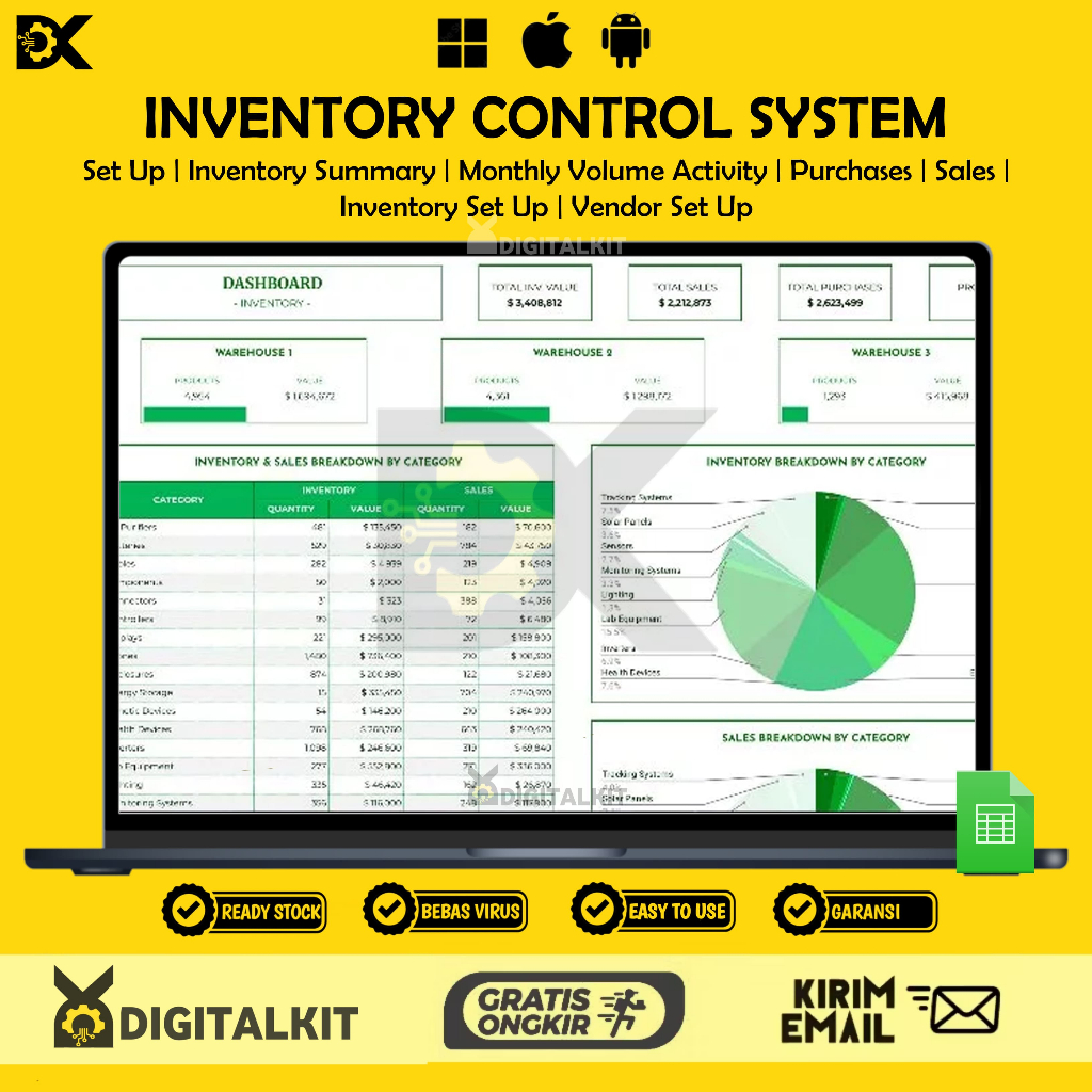 [T0023] Inventory Control System - Multi Warehouse-Comprehensive Template for Inventory Management