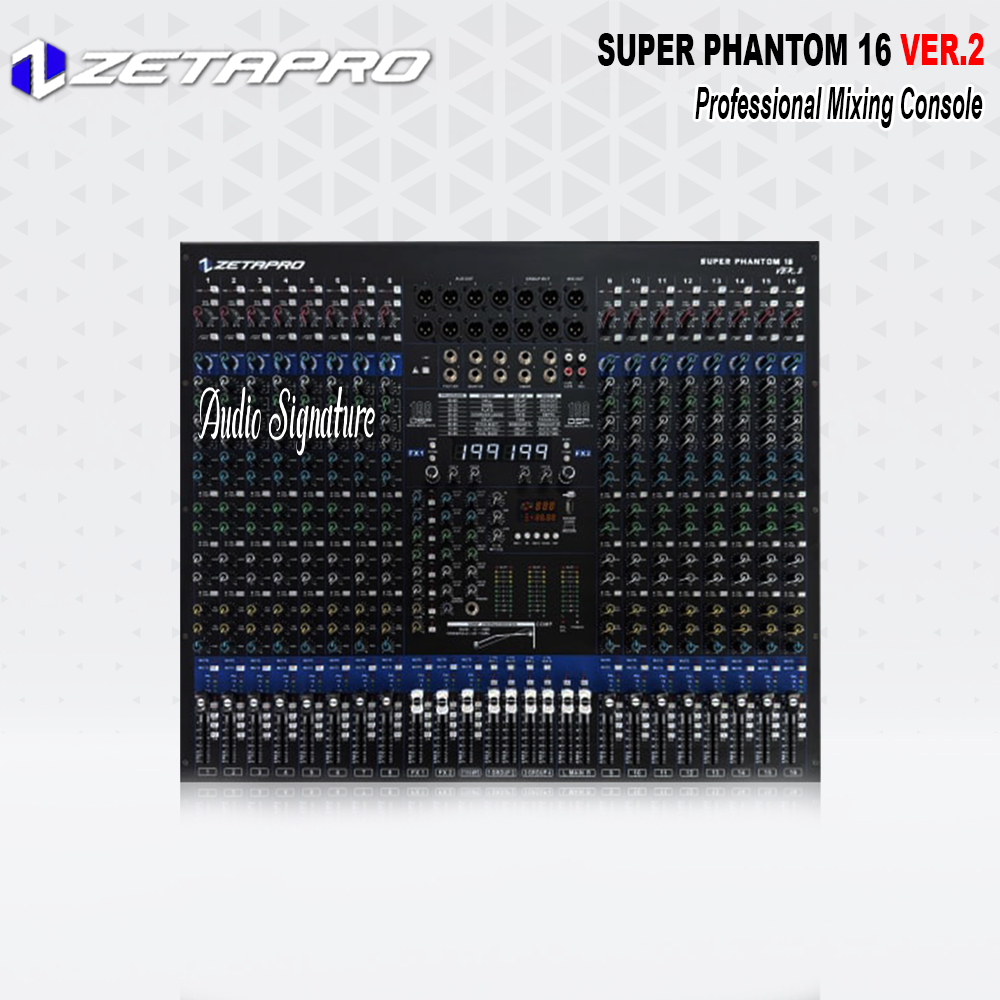 Mixer 16 Channel ZETAPRO SUPER PHANTOM 16 VER 2 | VER.2 Double Effect Original