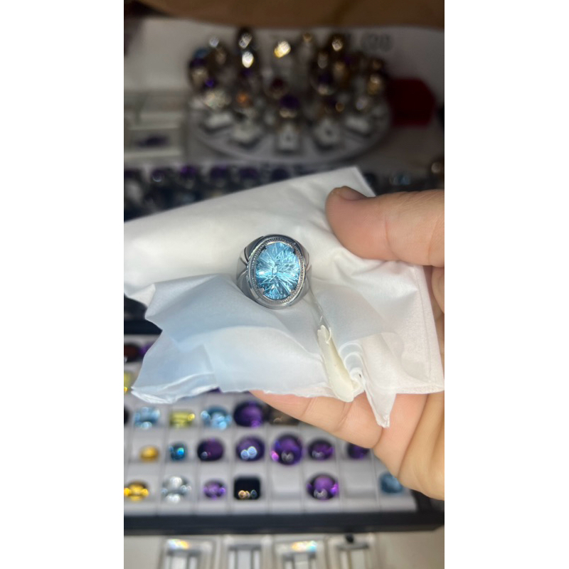 natural batu asli blue topas birla