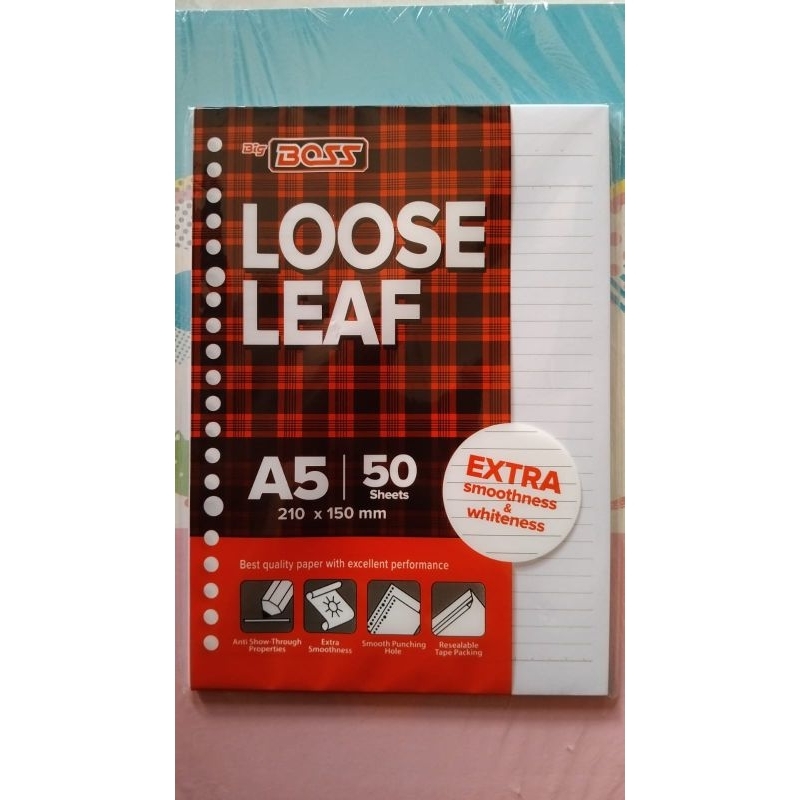 

Kertas Isi Bindee Loose Leaf BIG BOSS Ukuran A5 Isi 50 sheet