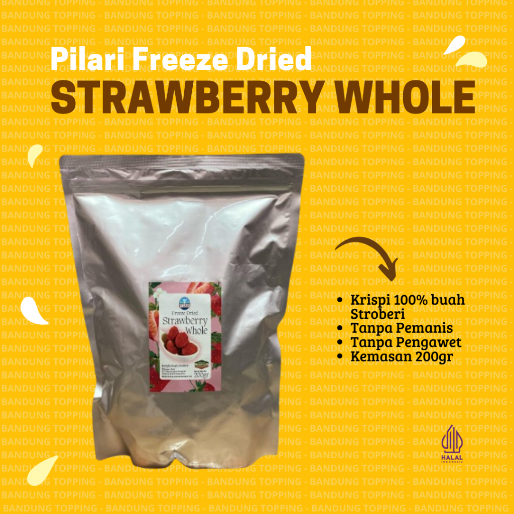 

Strawberry Whole Freeze Dried / Buah Kering Stroberi Asli 200gr