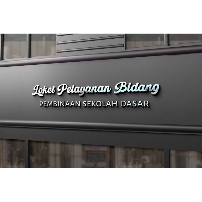 PAPAN NAMA PLANG PAPAN PETUNJUK AKRILIK HITAM DOFF TULISAN TIMBUL GOLD UK  130x50cm