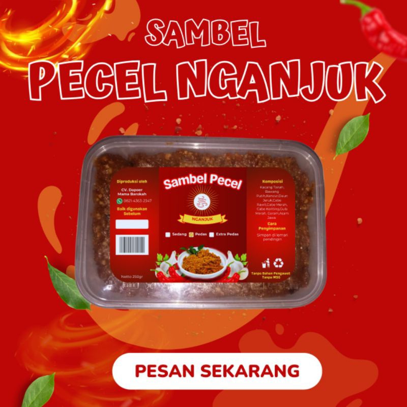 

sambel pecel Nganjuk bumbu pecel khas Nganjuk asli tanpa bahan pengawet tanpa Msg