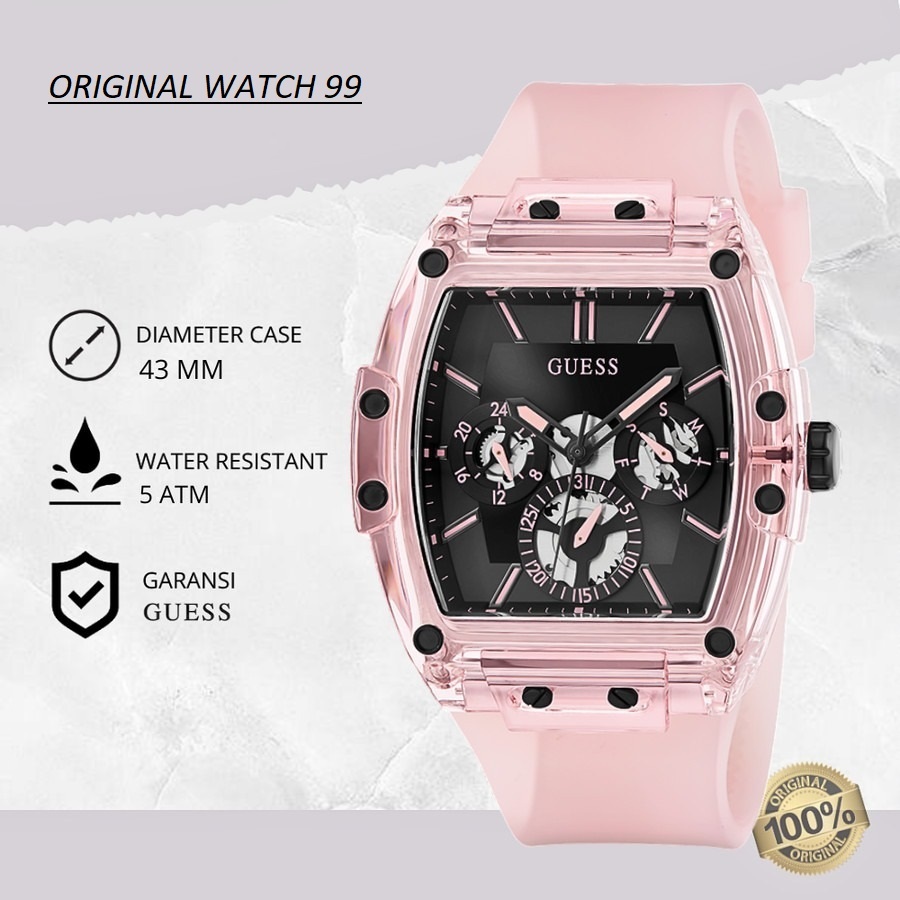100% ORIGINAL Jam Tangan Pria Guess GW0032G1  Jam Tangan Original - Stainless Steel & Rubber