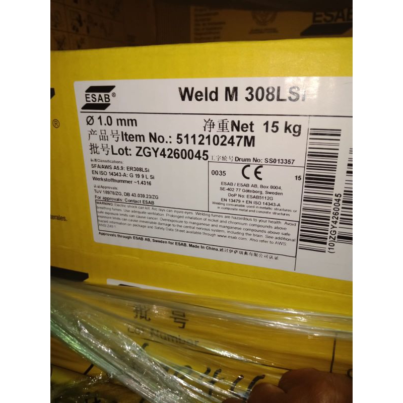 Kawat Las ESAB weld M308LSi 511210247 ER308LSi MIG Stainless dia 1,2mm|1,0mm|15kg