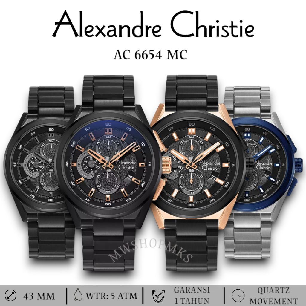 Jam Pria Alexandre Christie AC6654 AC 6654 BOX SET EXTRA STRAP Original Garansi Resmi