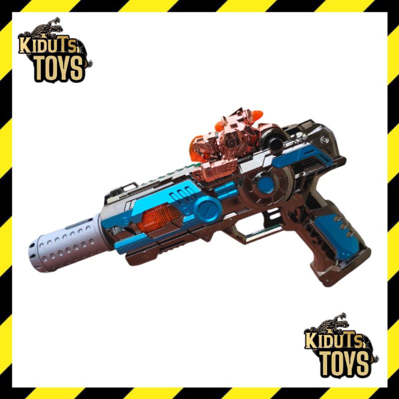 Mainan Pistol Tembakan Elektrik Electric Gun Keluar Asap Army Getar Geter