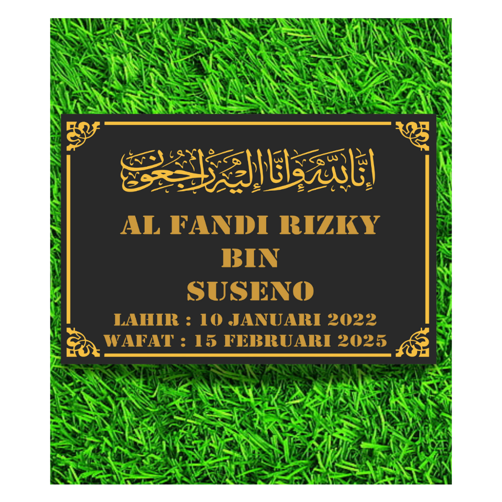 (SEHARI JADI) NISAN ISLAM CUSTOM AKRILIK MAKAM / NISAN NAMA KUBURAN