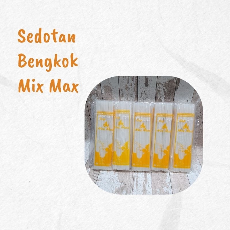 Sedotan Plastik Bengkok Bening Mix Max