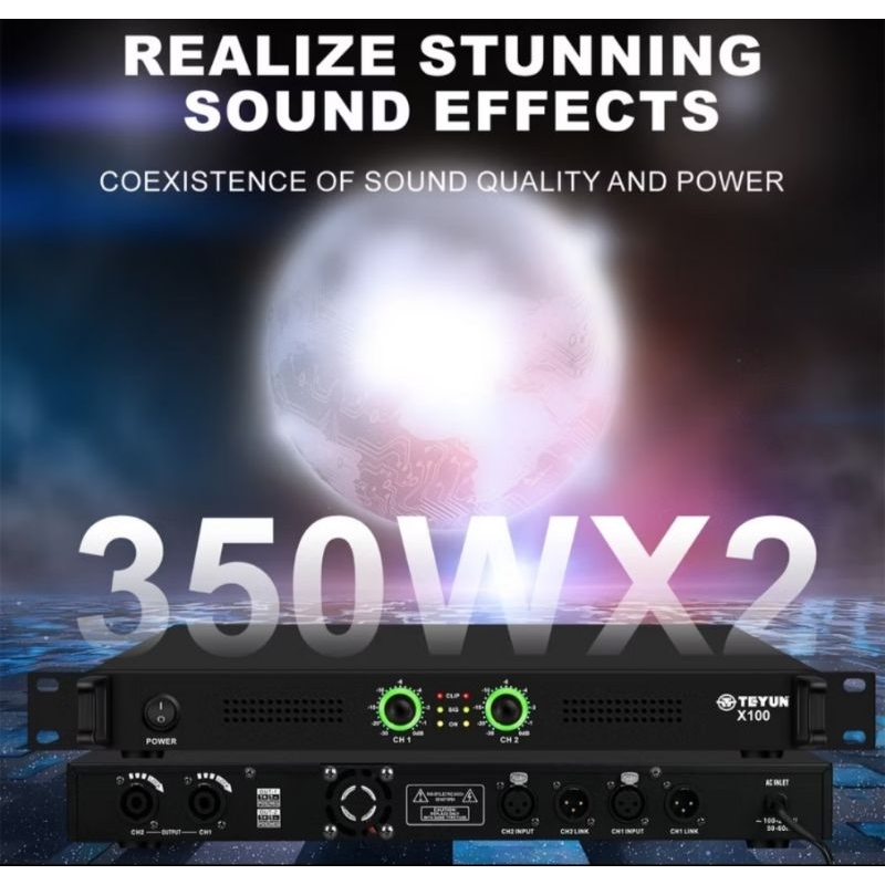 Power Amplifier  Stereo Class D 350wx2