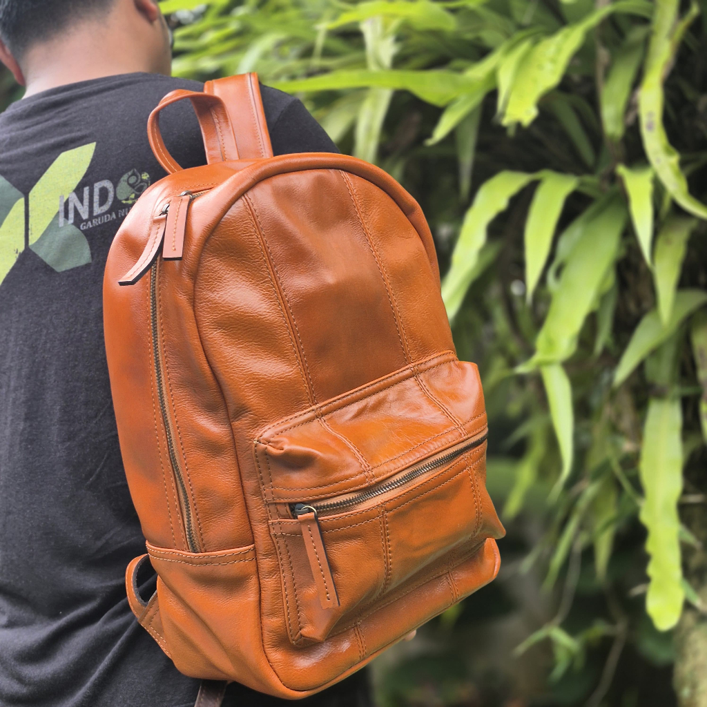 Tas Ransel Wanita Tas Ransel Unisex Ransel Kulit Unisex - Genuine Leather - Tas Kulit Asli