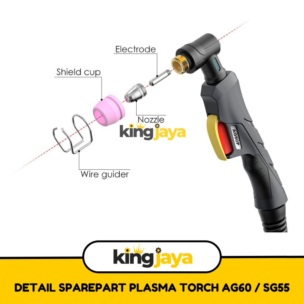 SG55 AG60 Plasma Spareparts / SG55 Plasma Torch Nozzle Electrode Shield Cup Keramik