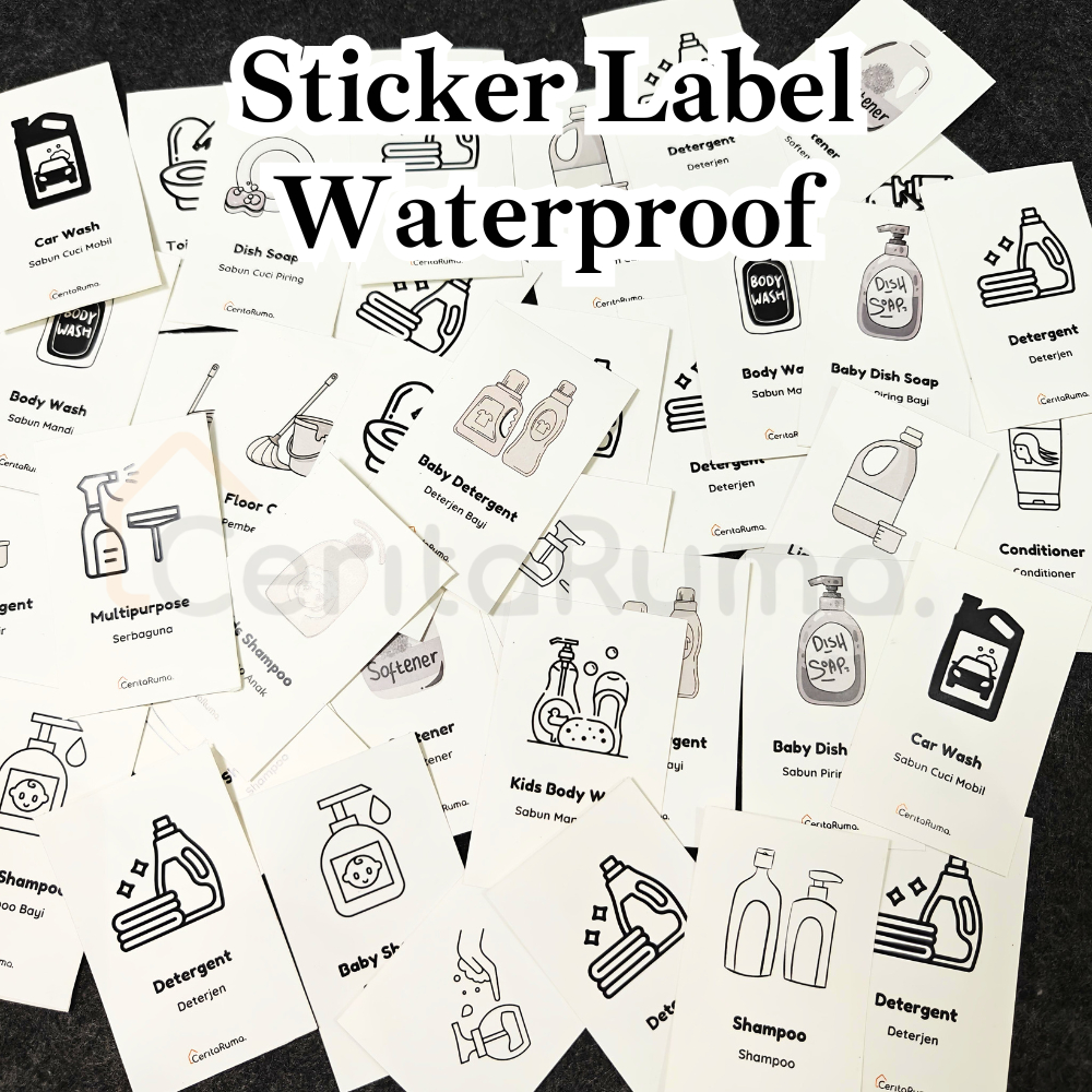 CERITARUMA Stiker Label Botol Sabun | Sticker Label Waterproof | Label Stiker Botol Shampoo | Label 