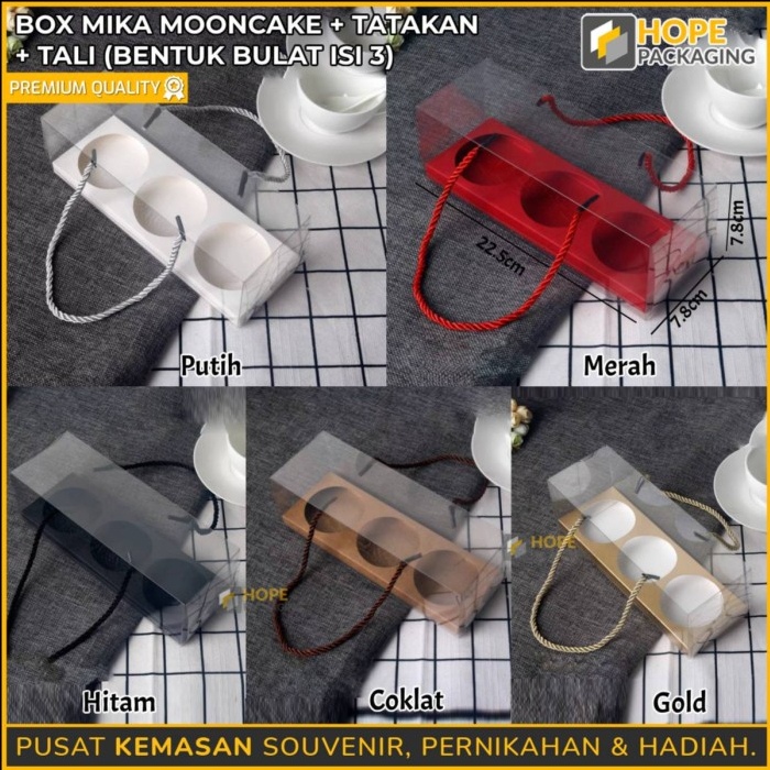 

Box Mika Mooncake + Tatakan + Tali / Box Mika Kue Nastar / Kota Mika Kue / Box Mooncake / Box Mika Hampers Kue / 3 Mooncake