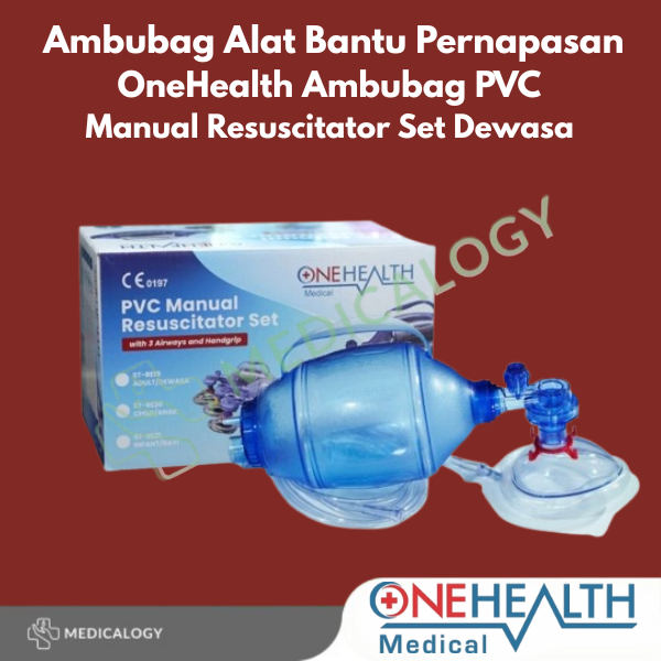 Ambubag Alat Bantu Pernapasan OneHealth Ambubag PVC  Manual Resuscitator Set Dewasa