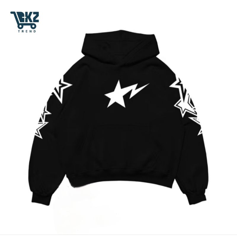 Jaket Hoodie Oversize Bintang Y2K Unisex Fleece Katun Pria Distro