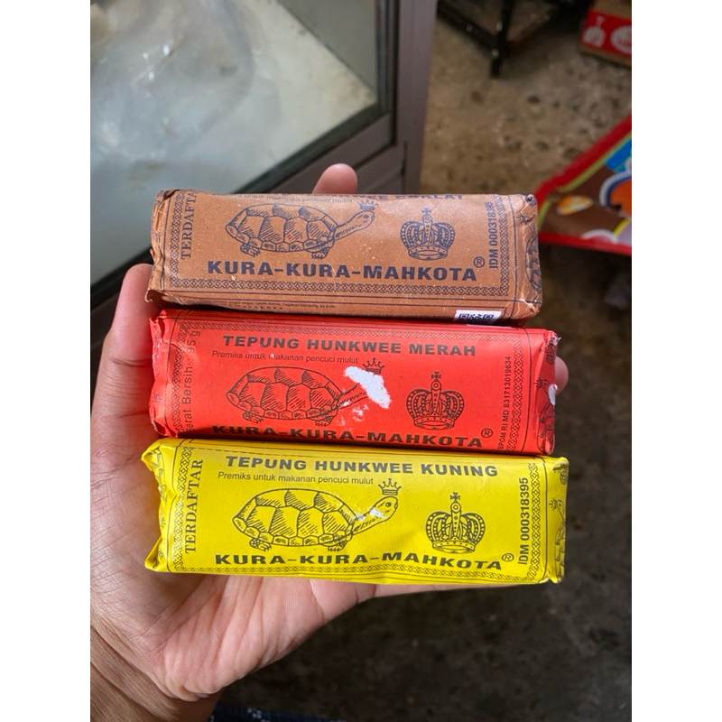 

Tepung Hunkwee merah/kuning/coklat