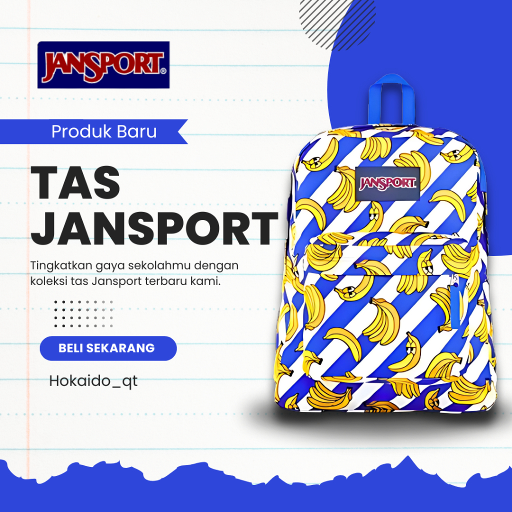 (READY) TAS JANSPORT BANANA RANSEL PRIA WANITA BANANA TAS JANSPORT - MOTIF BANANA ORIGINAL tas sekol